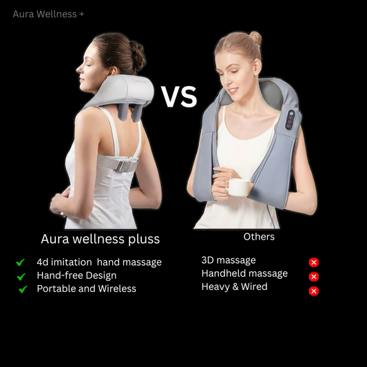 Aura Wellness Plus™ Neck and Back Massager (Wireless and Rechargable)