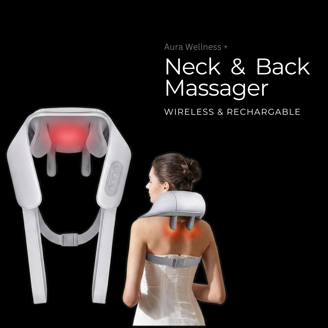 Aura Wellness Plus™ Neck and Back Massager (Wireless and Rechargable)